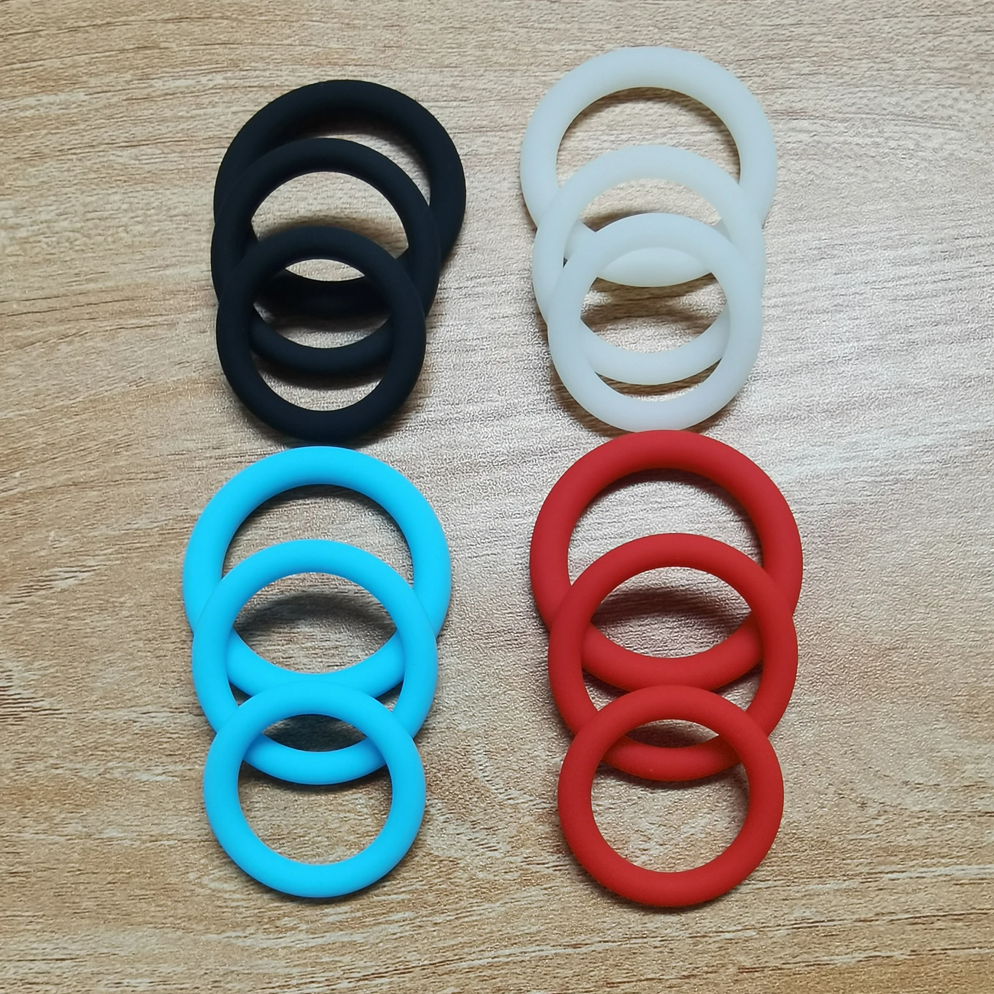 Cock Rings 3PCS Flash In The Night Lock Durable Silicone Penis Ring Sex Toys for Men Male Delay Ejaculation Scrotum Lock Ring