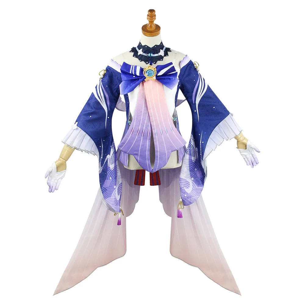 Sangonomiya Kokomi Cosplay Outfit Genshin Impact Complete Costume with Stockings for Women Anime Cosplay - view 4