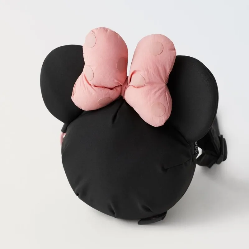 Mini sac à bandoulière rose Minnie à pois pour filles, bretelles initiées réglables, articles à la mode et polyvalents, changement de nœud mignon,