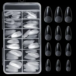240pcs Almond False Nail Tips Full Half Cover Nails Frosted Matt Stiletto Short Fake Nail Extension For Salon