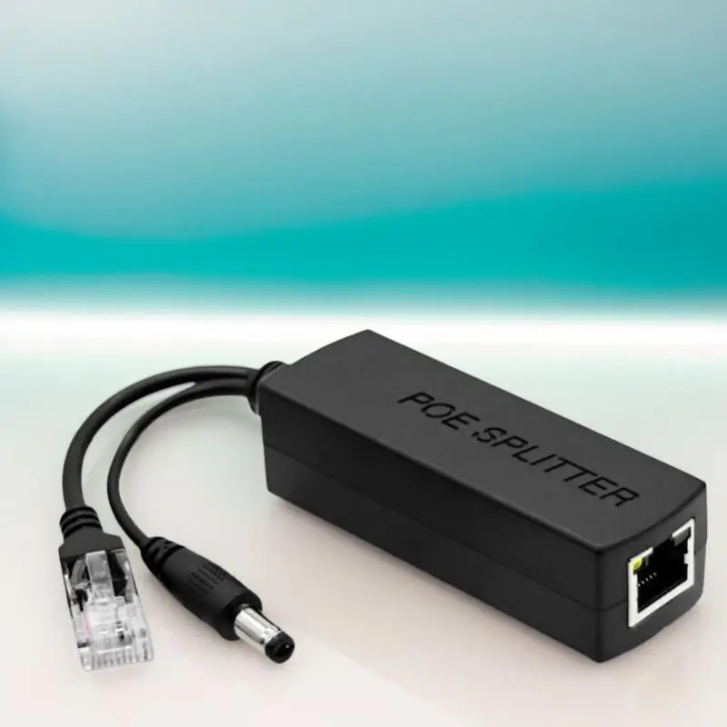 Compre un adaptador divisor POE de 48V a 12V, fuente de alimentación IEEE 802.3af para equipo de bricolaje del sistema de seguridad