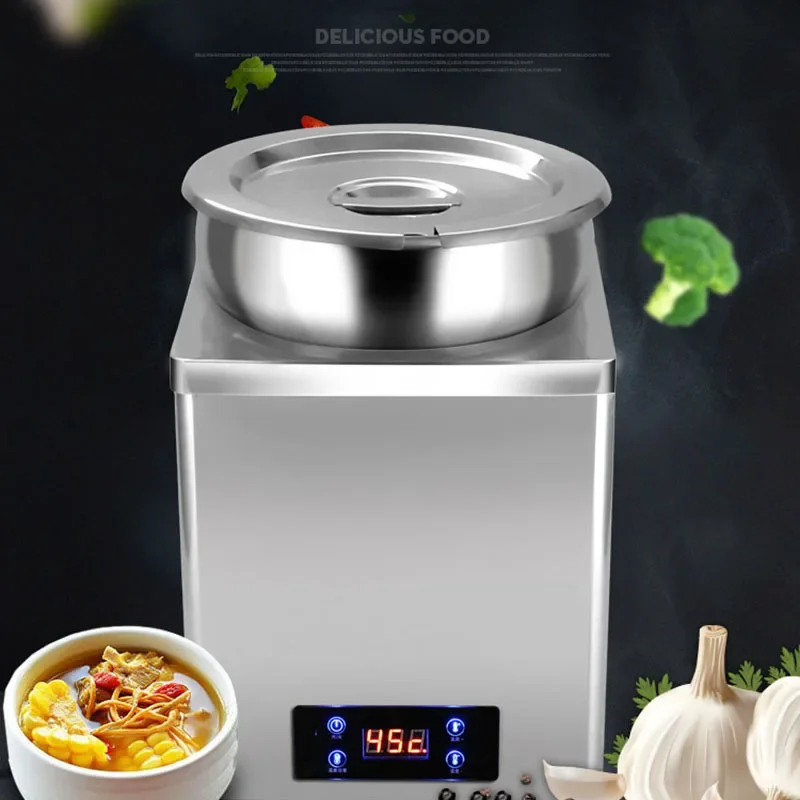 110V Commercial Digital Electric Soup Warmer Pot Electric Heating Insulation for Buffet Soup Congee Pearl Cooking