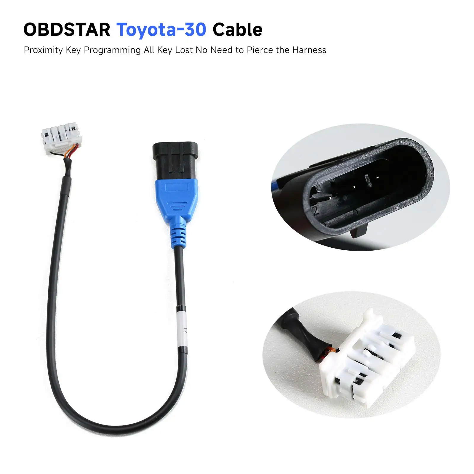 OBDSTAR Cable for Toyota-30 Cable Proximity Key Programming All Key Lost No Need to Pierce the Harness