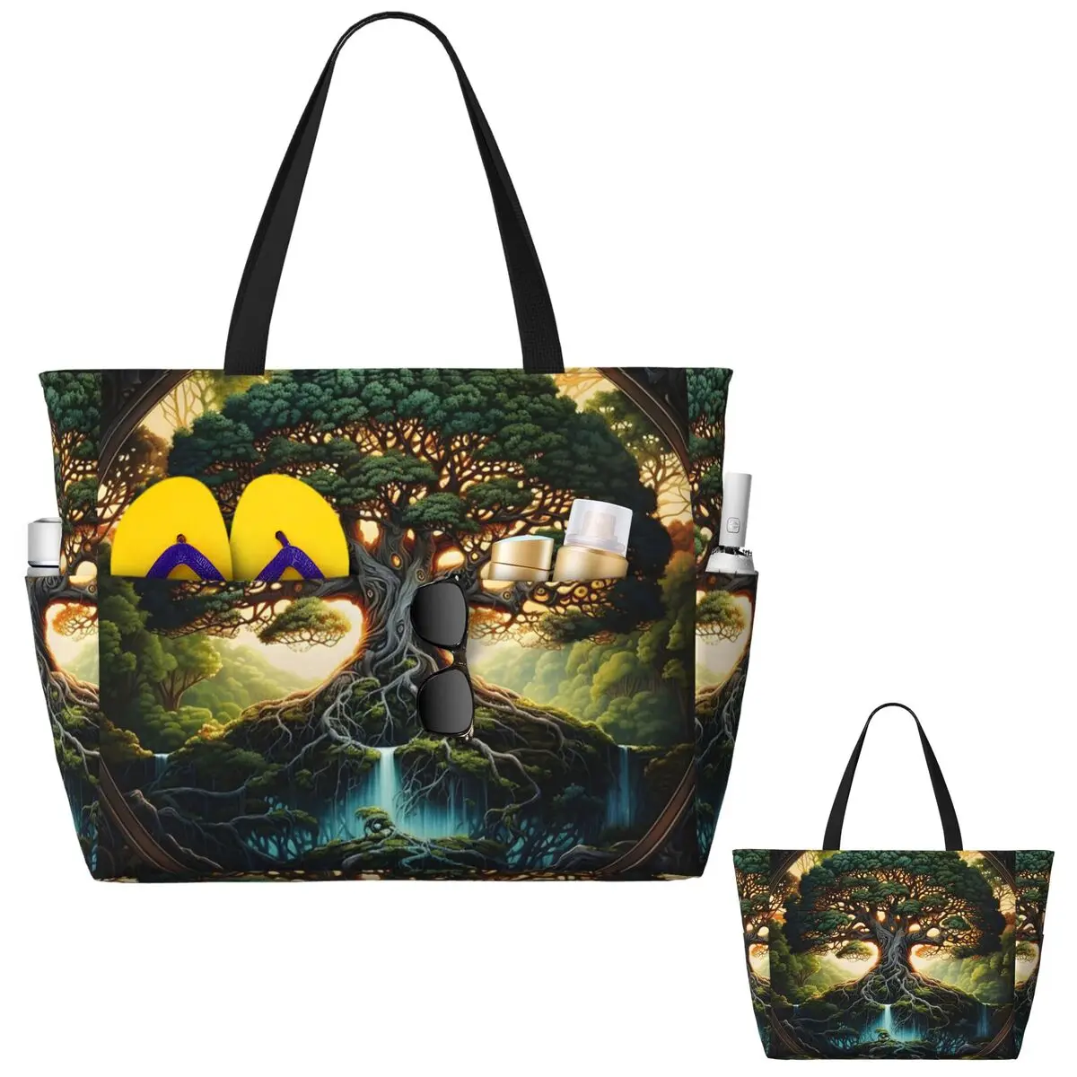 

Great Tree Of Life Digital Print Beach Tote Bag Sport Gym Yoga Duffle Large Tote Bag Women Travel Bag Fitness bag