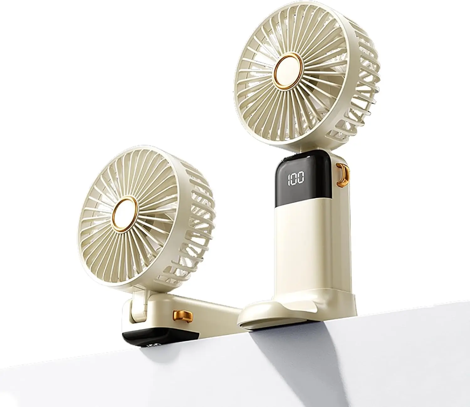 Ультра тихий маленький вентилятор со складной головкой на 90 градусов, мощный портативный настольный вентилятор с воздушным потоком, 5-скоростной перезаряжаемый настольный вентилятор