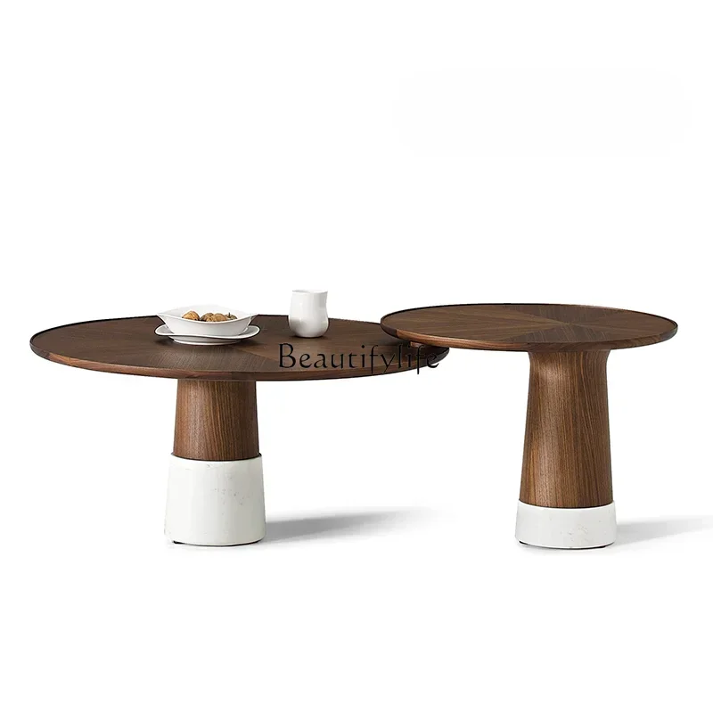 

FG44Tea Table Silk Style North American Imported Black Walnut Solid Wood Tea Table Living Room Tea Table Italian Style