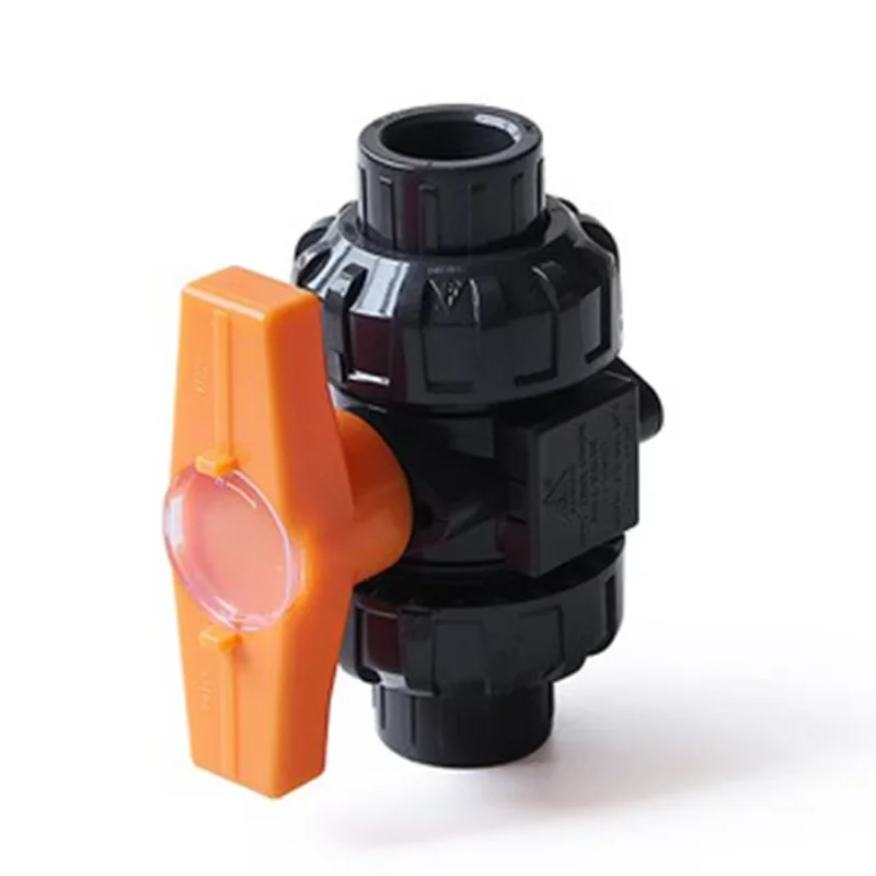 

20~63mm UPVC Double Union Ball Valve Chemical Grade Aquarium Fish Tank Adapter Garden Watering Irrigation Water Pipe Connector