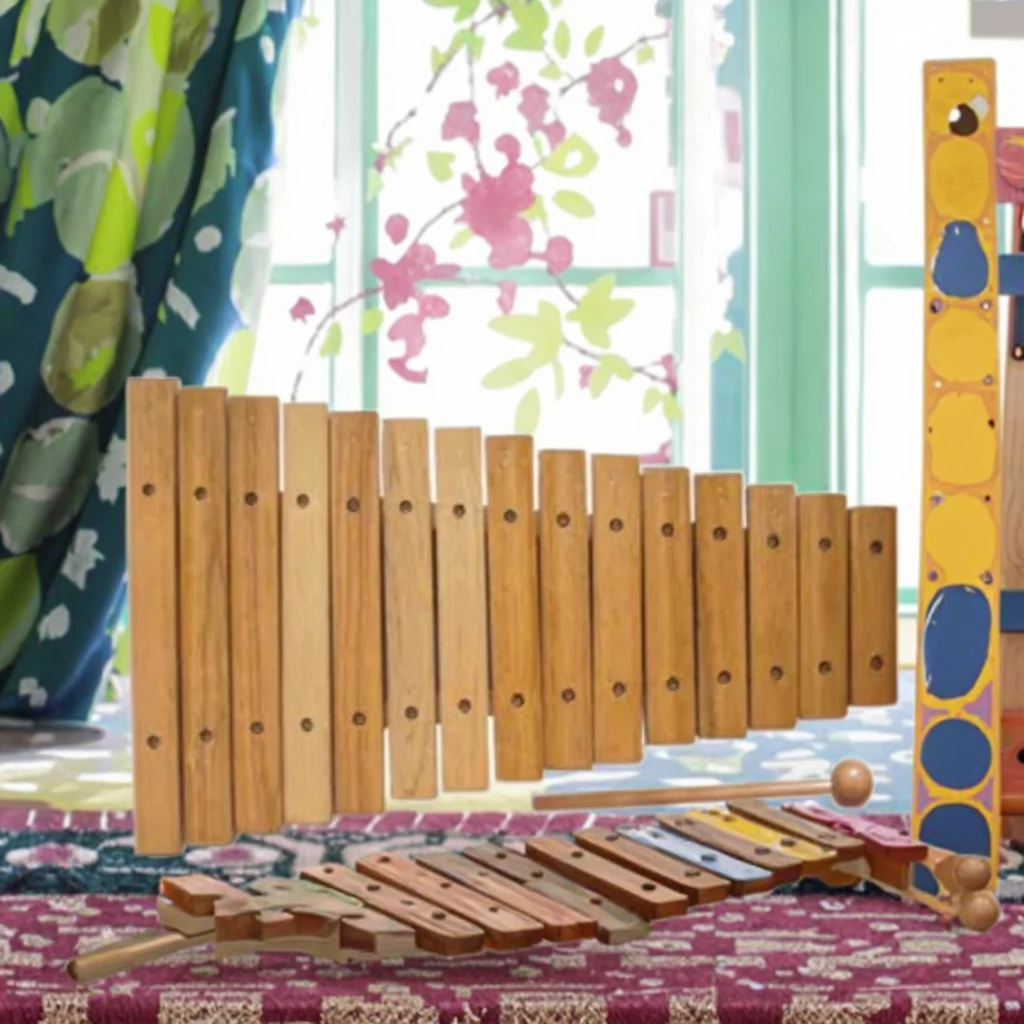 

Hooqu Wooden Percussion Instrument 15-tone Colorful Xylophone For Kids