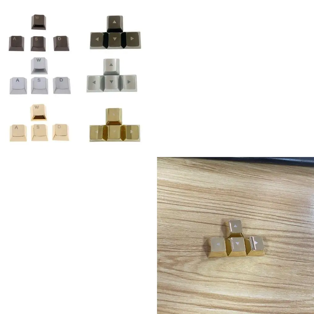 

R53C Zinc Alloy Metal Keycap Set For WASD Directions Light Etched Enhances Keyboards Aesthetics for Mechanical Keyboards