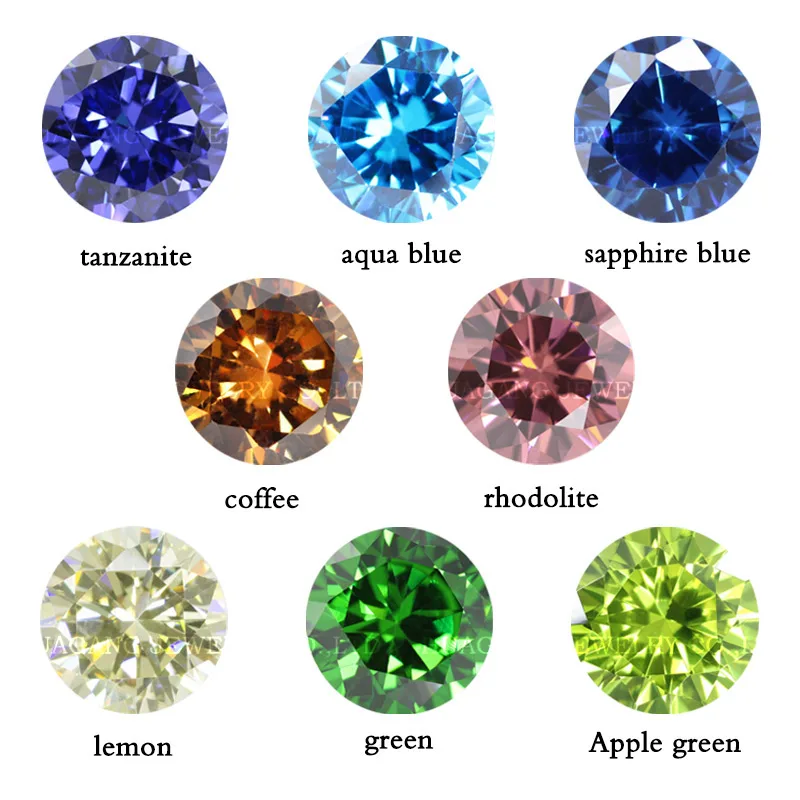 

5А качество 1000 шт./лот камни CZ сапфир танзанит аквабло-зеленый различные цвета цирконий синтетические драгоценные камни для ювелирных изделий