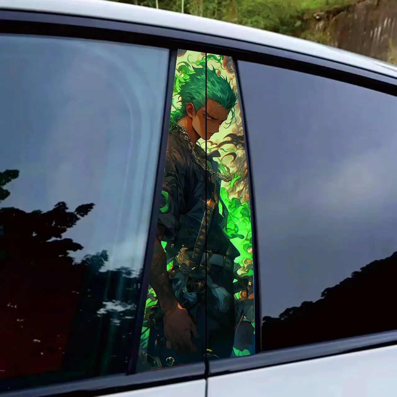 DIY Car sticker B-pillar car sticker decoration One Piece Zoro anime personalized pattern modification customization