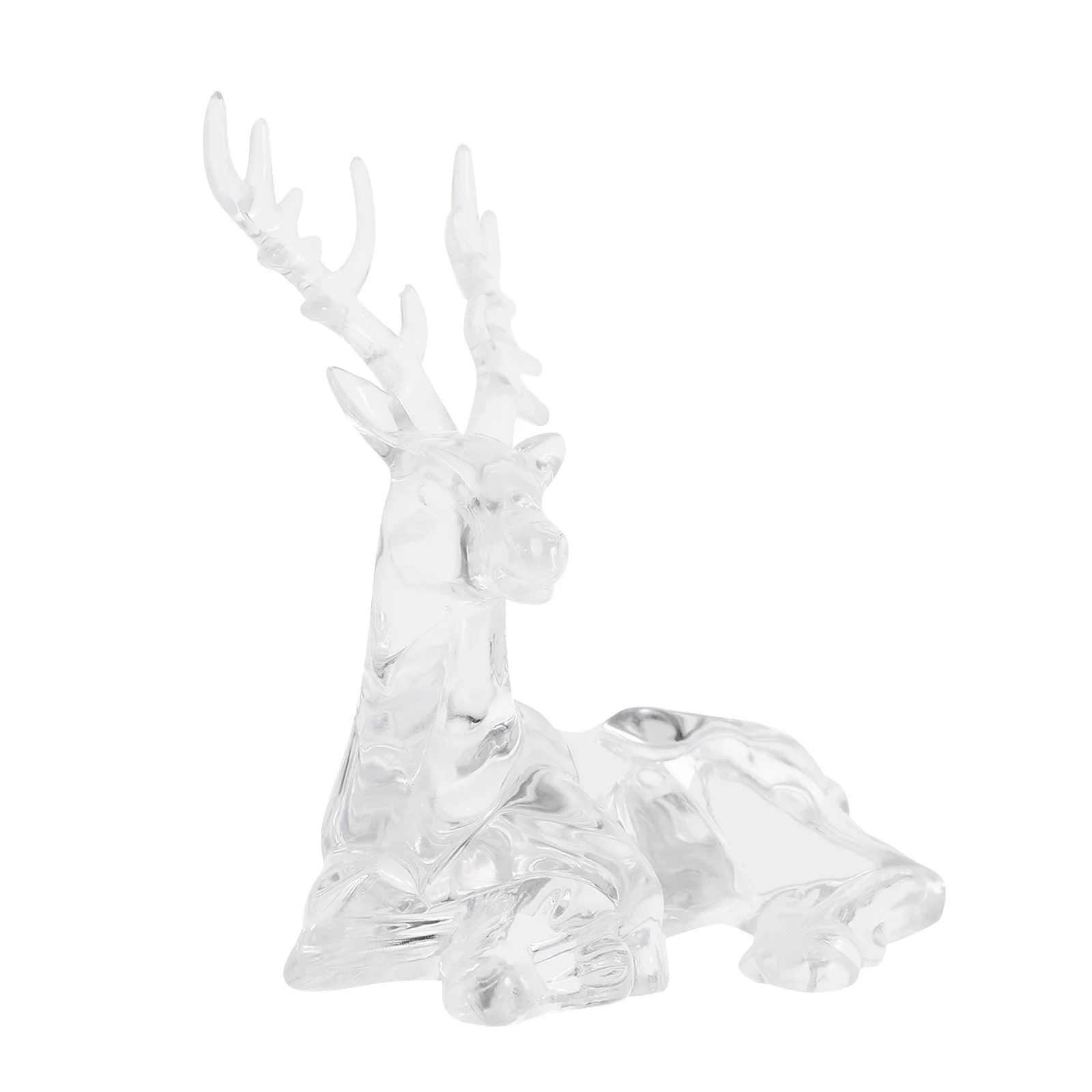 

Festive Clear Acrylic Reindeer Statue for Christmas Tabletop Decor Realistic Deer Centerpiece Holiday Mantel Decoration Gift