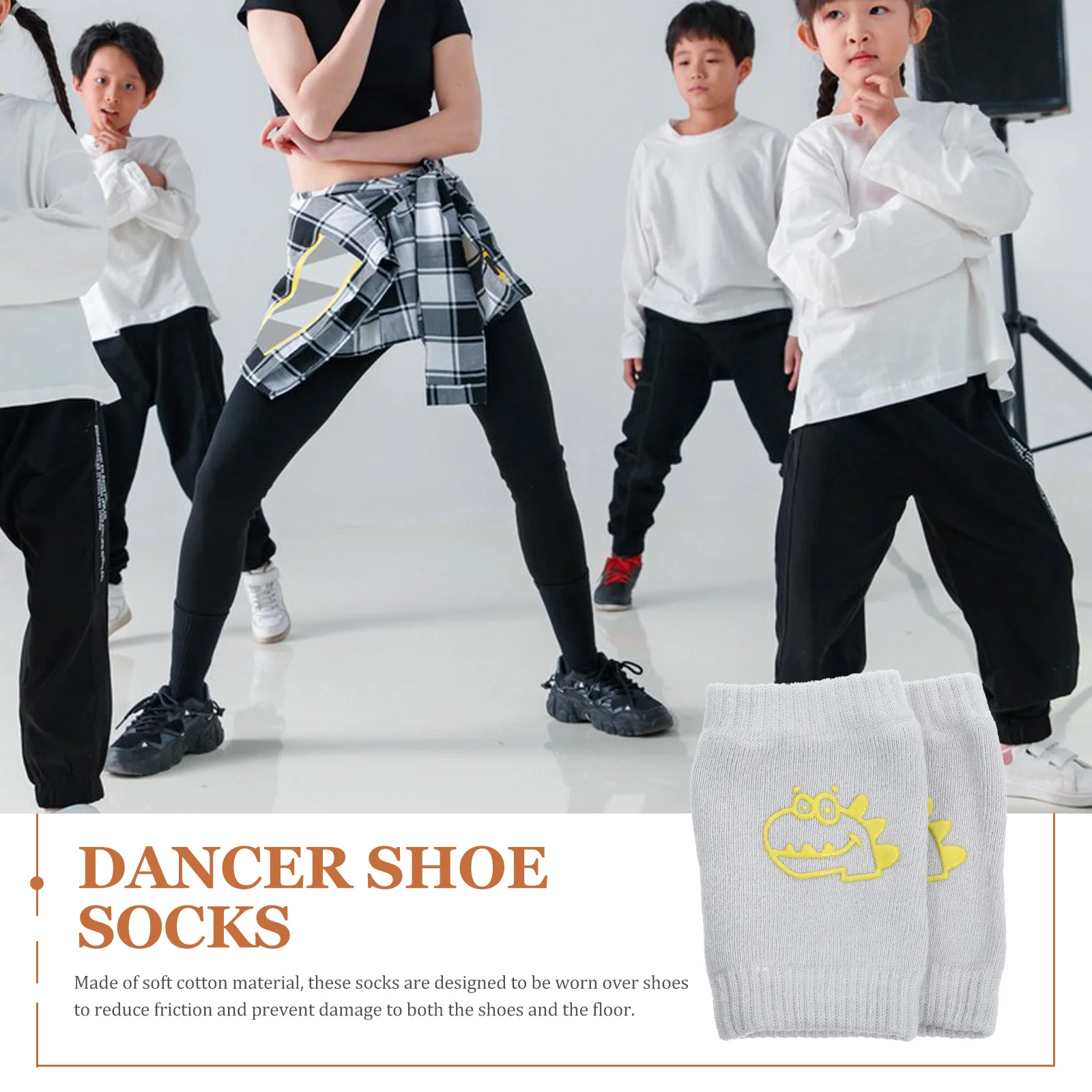 

2pcs Cotton Dance Socks For Shoes Non Slip Lightweight Breathable Shoe Protective Socks Dancing Supply Dancer Accessory