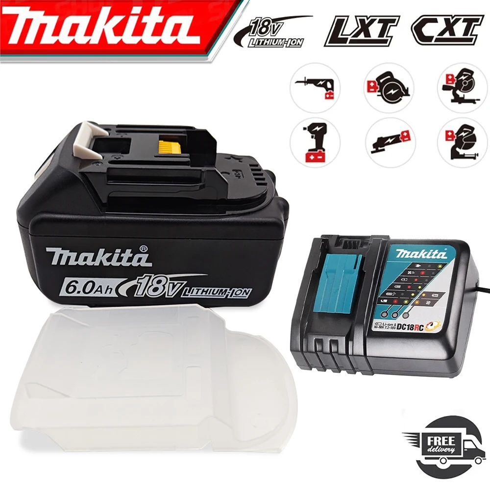 Original Makita 18V 3Ah/5Ah/6Ah Rechargeable Power Tools Li-ion Battery with LED Replacement LXT BL1860B BL1860 BL1850 BL 1830