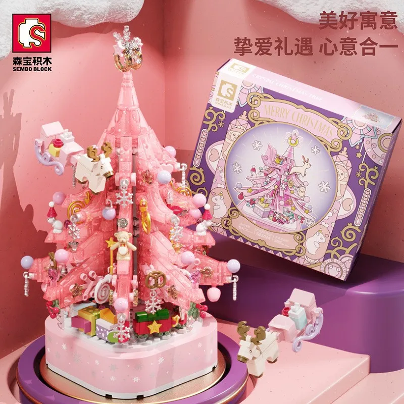 Christmas Crystal Tree Building Blocks MOC Assembly Toys Christmas Gifts for Girls Fairy Tale Gift Creative Ornament Kids Toys