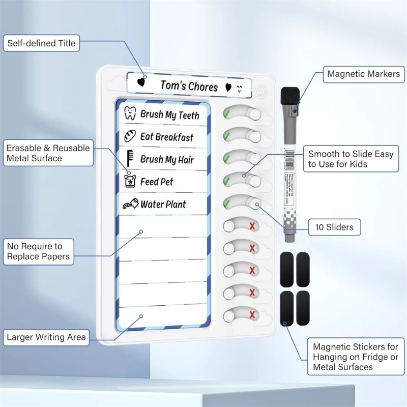 Efficient Time Management Magnetic to Do List Chore Chart Portable Reminder Board Planners for Daily Tasks and Goals