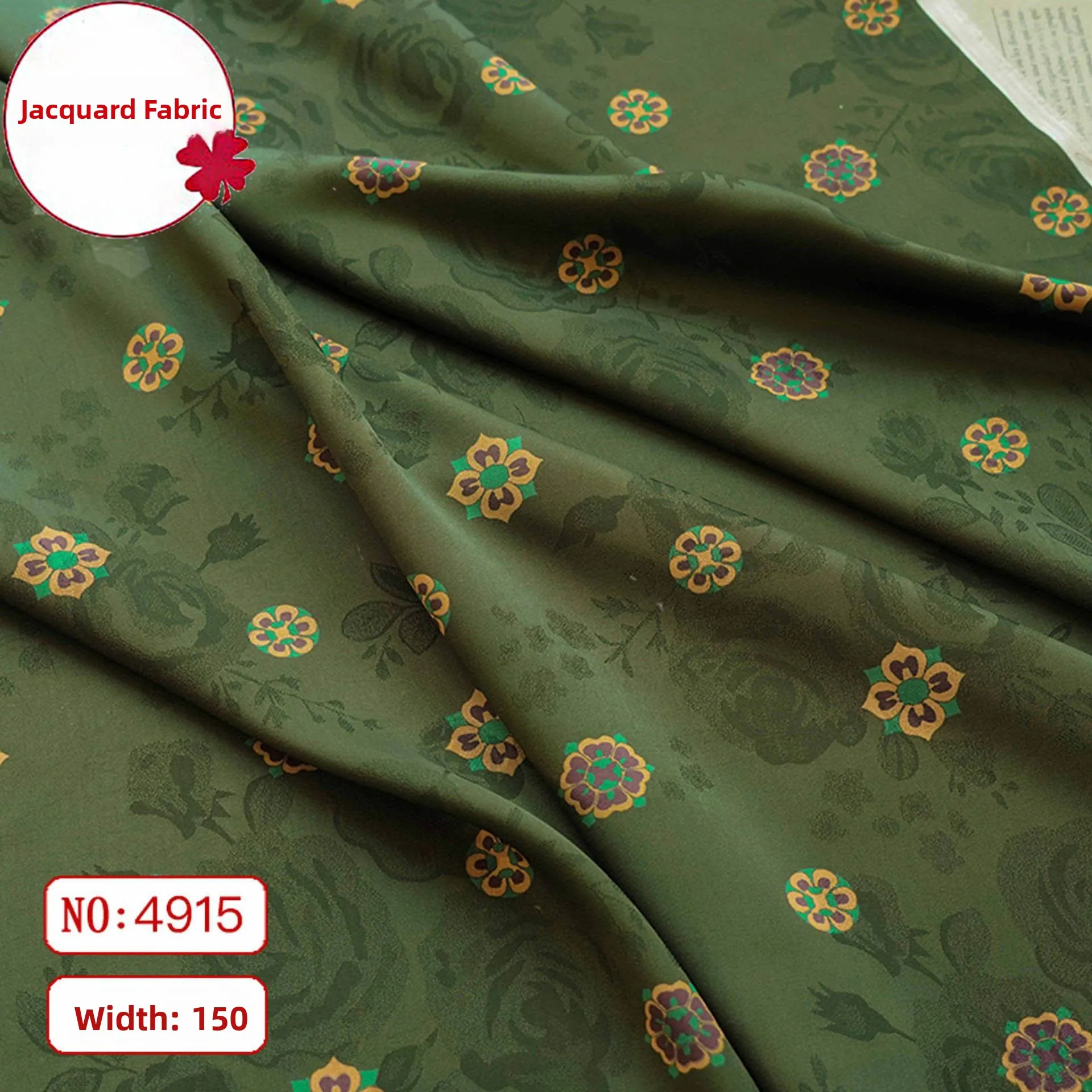 

Spring Summer New Acetate Peony Patterned k Texture Xiangyun Silk Fabric Hanfu Dr Embroidered Material DIY Crts