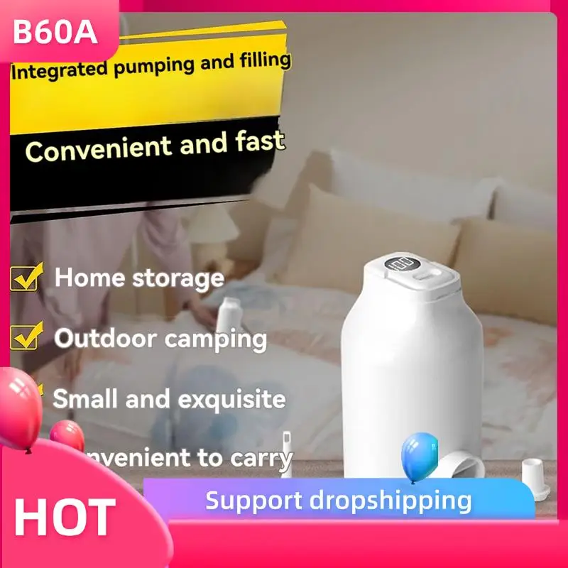 

B60A Portable Air Pump Camping Lantern Mini Electric Air Pump For Inflatable Mattress, Air Bed, Swimming Ring
