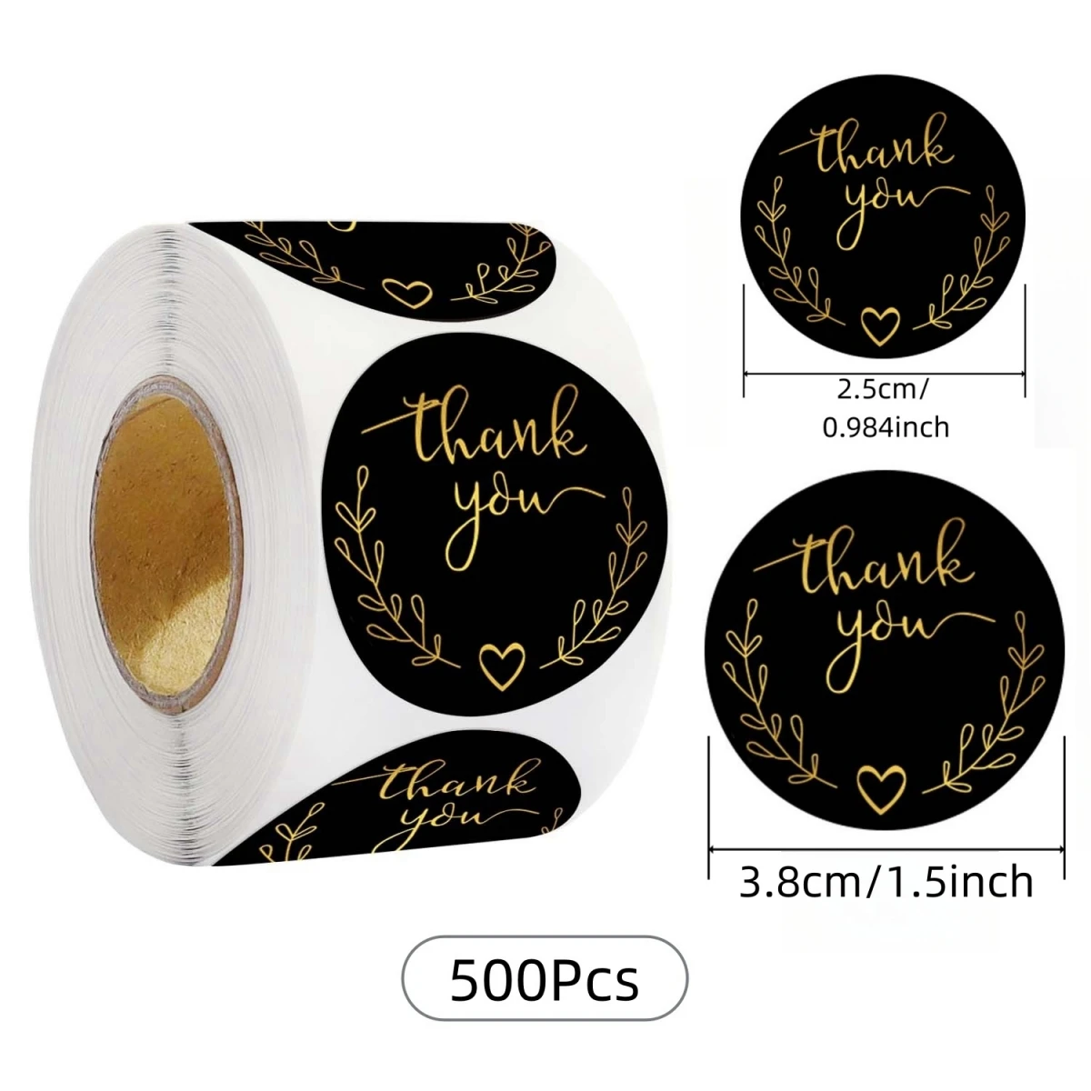 120 Stück/Rolle Rechteckige Kraftpapier Vintage Dankeschön-Aufkleber DIY Geschenkverpackungsdekoration für Handgemachte Geschenke Geschäftsetiketten – Detail 1