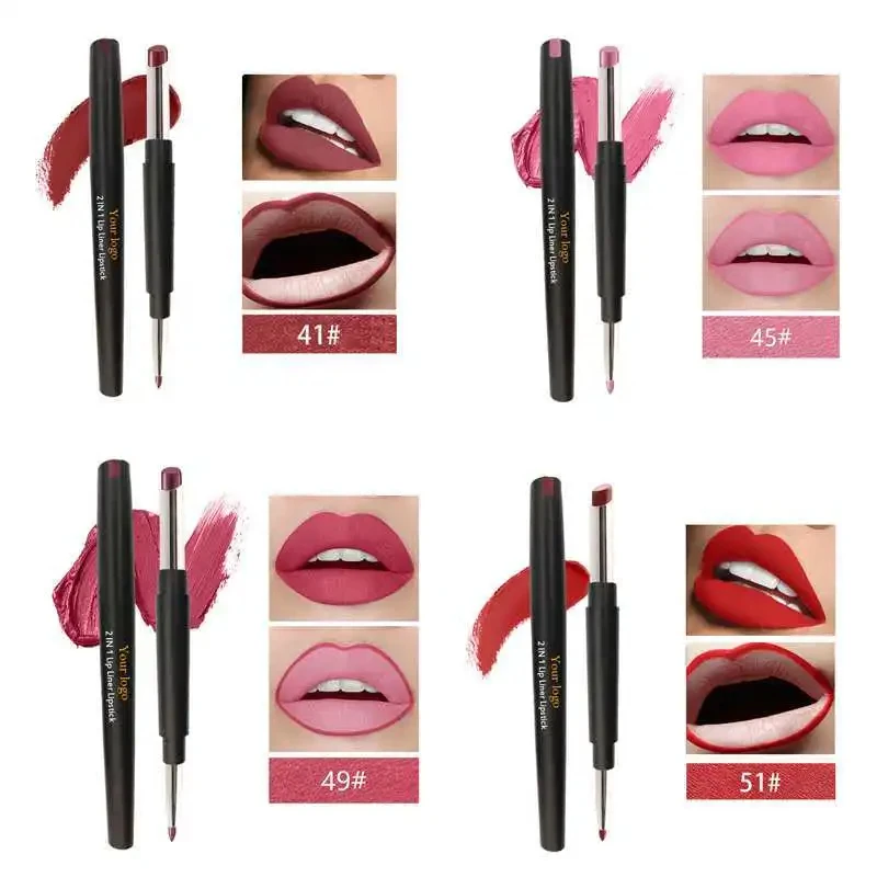Bearbeiten Sie Ihr Logo elegante Lip Liner Frau Make-up Lippenstift lang anhaltende Tönung sexy rote Lippenstift matte Beauty Liner Lippenstift