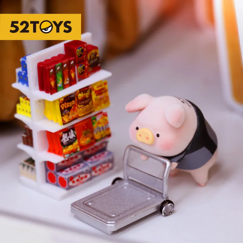 4cm LuLu Pig Mini Convenience Store (7 Eleven X LuLu) Animal Kawaii Action Figurines Ornaments Figures Dolls for Gilrs Gift