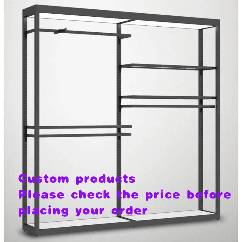 custom.Customizable Double-Sided Billboard Clothing Hanger Men's Women's Children's Clothing Steel Rack Metal Display Shel
