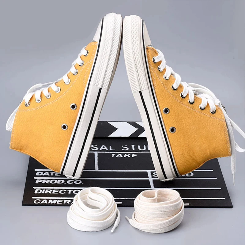 Klassische Baumwoll-Schnürsenkel, hochwertige, flache Schnürsenkel für Sneaker und Canvas-Schuhe, Länge 100 cm/120 cm/140 cm/160 cm, 1 Paar/2 Paar. – Detail 2