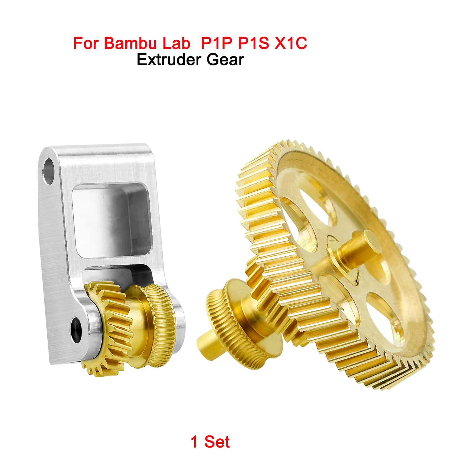 

Upgrade Extruder Gear DLC Nano-Coated Hardened Steel Gear Assembly High Precision For Bambu Lab X1 X1C P1P P1S 3D Printer