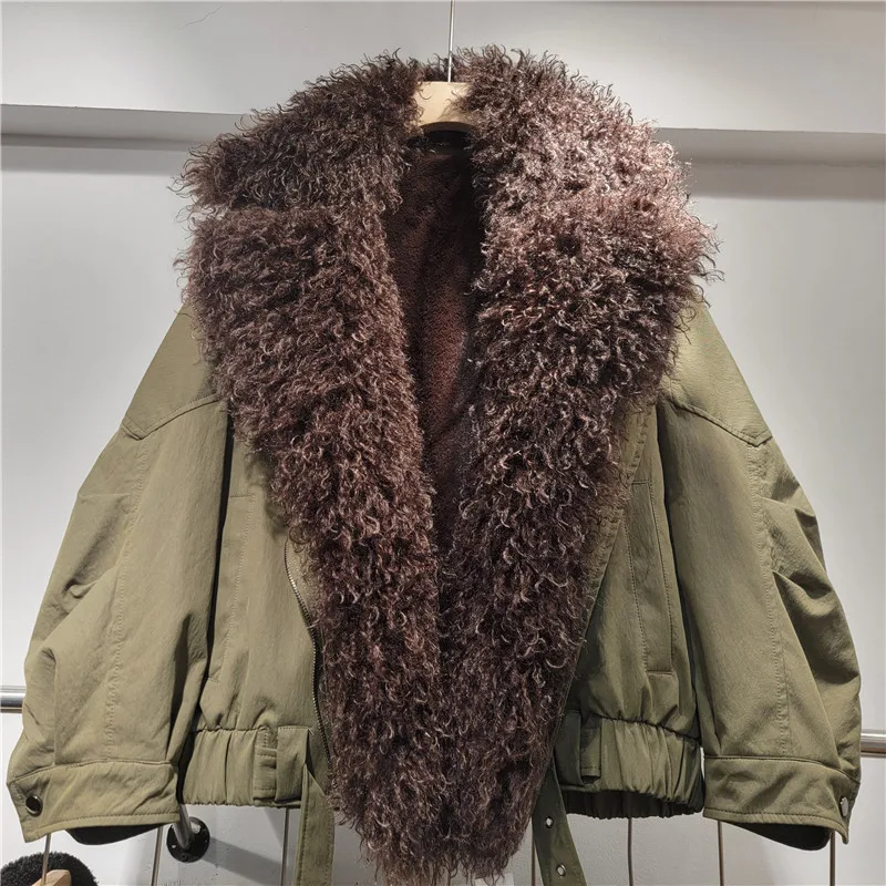 2025 Otoño Invierno nueva moda elegante temperamento elegante Casual Simple solapa grande versátil abrigo de piel sintética