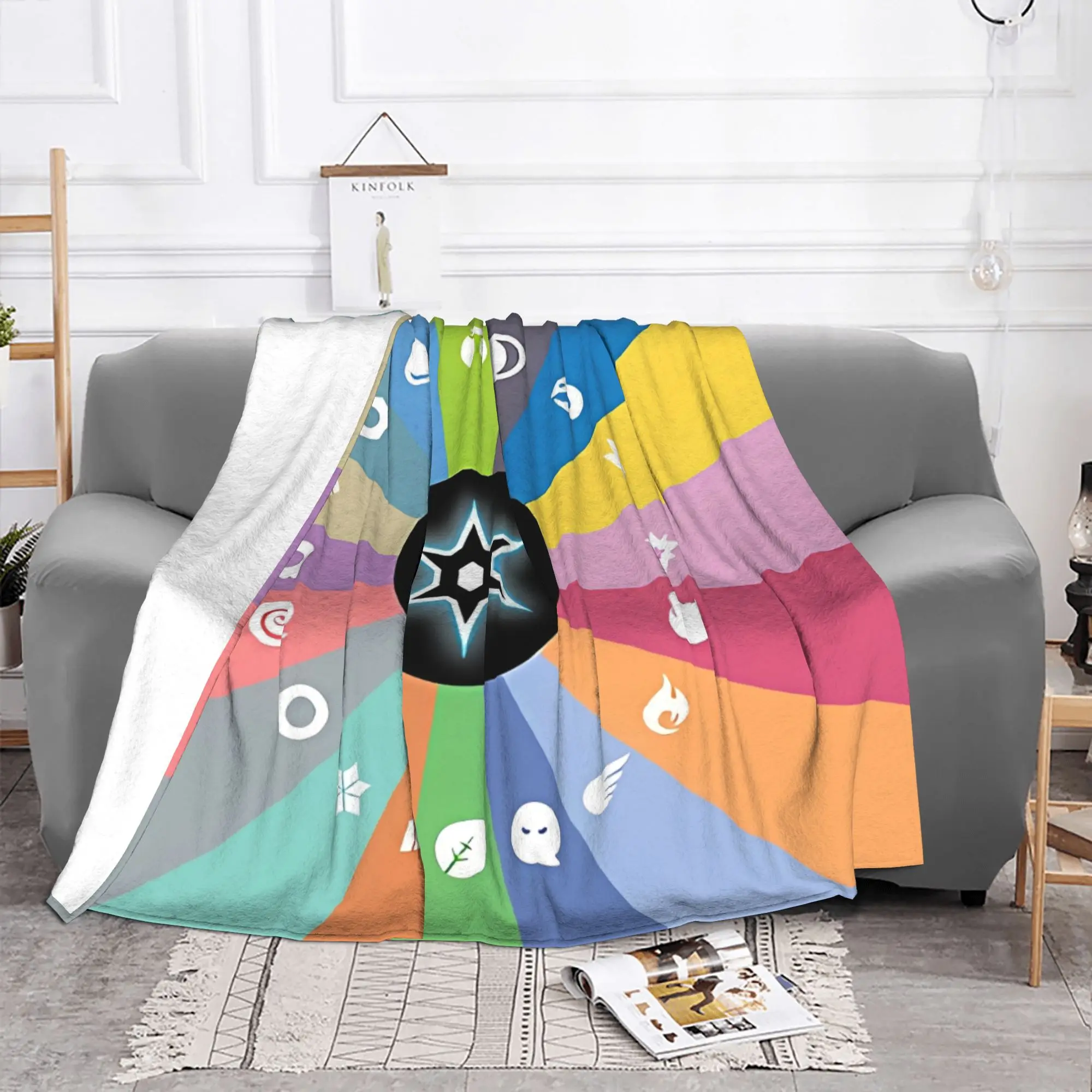 1PC Terastallization Symbols MTG Home Room Decorations Winter Blankets For Adults Bedding Home Interior Sofa Knee