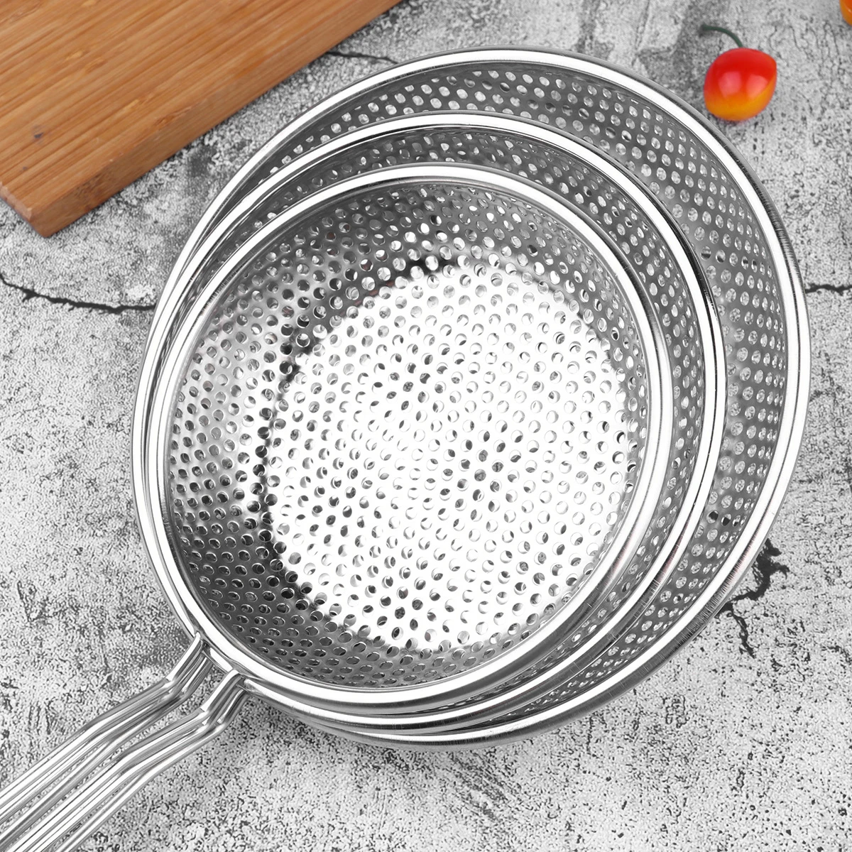 

Stainless Steel Perforated Skimmer 18Cm Wood Handle Heat Resistant Food Serving Strainer For Fried Vegetables Meat Wonton Oil
