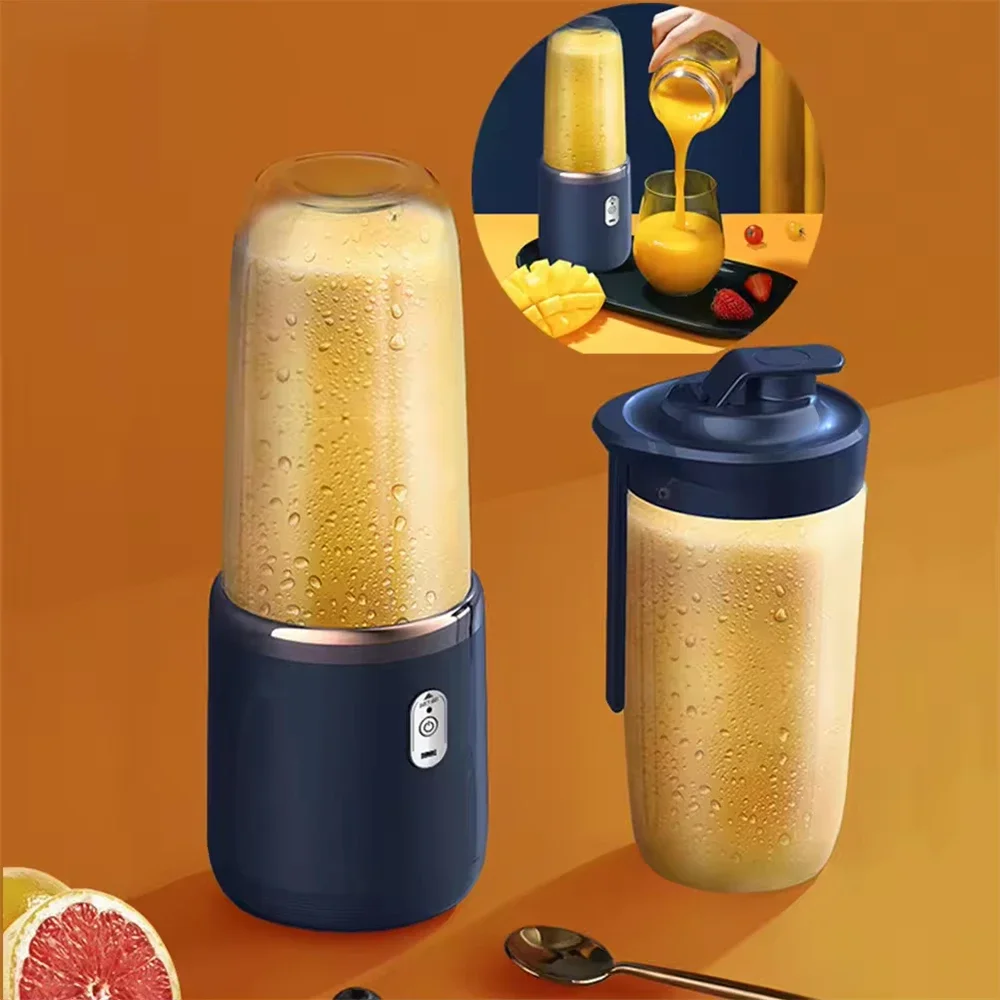Botella de licuadora portátil, licuadora de jugo multifunción eléctrica de 6 hojas, licuadora de batidos de jugo fresco, trituradora de hielo, procesador de alimentos