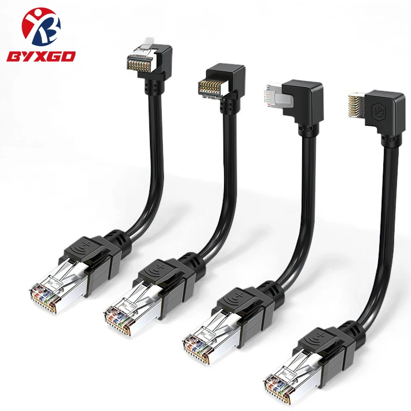 الصف الصناعي 90 ° موصل كابل إيثرنت Cat6a كابل الشبكة المرنة RJ45 STP كابل محمي لـ POE/PLC/Siemens/Profinet #1