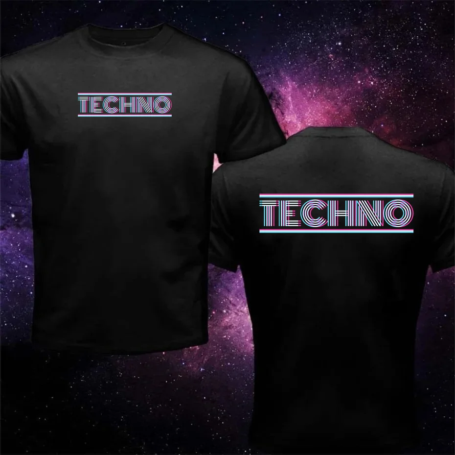 Vintage Techno T Shirt Men Funny DJ Music Underground Rave T-Shirt Fashion Camisas Hombre Punk Print Rock Tops Tees Anime Tshirt