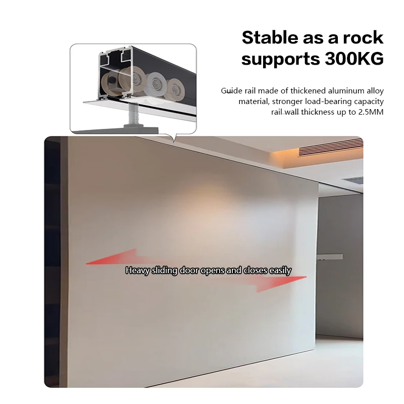 Ultra Heavy High Door Bi-Directional Double Damping Buffer Sliding Track Trolley Wheels For Hotel Lobby Top Mount Partition