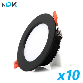 10Pcs LED Downlight 12W 15W 18W 9W AC220V 5W 7W 110V Wpuszczane punktowe oświetlenie z grubego aluminium Sypialnia Kuchnia Wewnętrzna lampa dolna