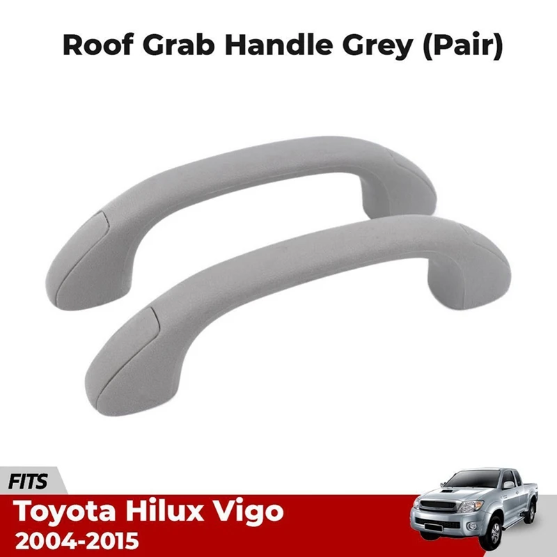 1 Pair Roof Grab Grip Handle Grey 74611-0K040-A0 Fits For Toyota Hilux Vigo SR Pickup 2004-2015 Replacement