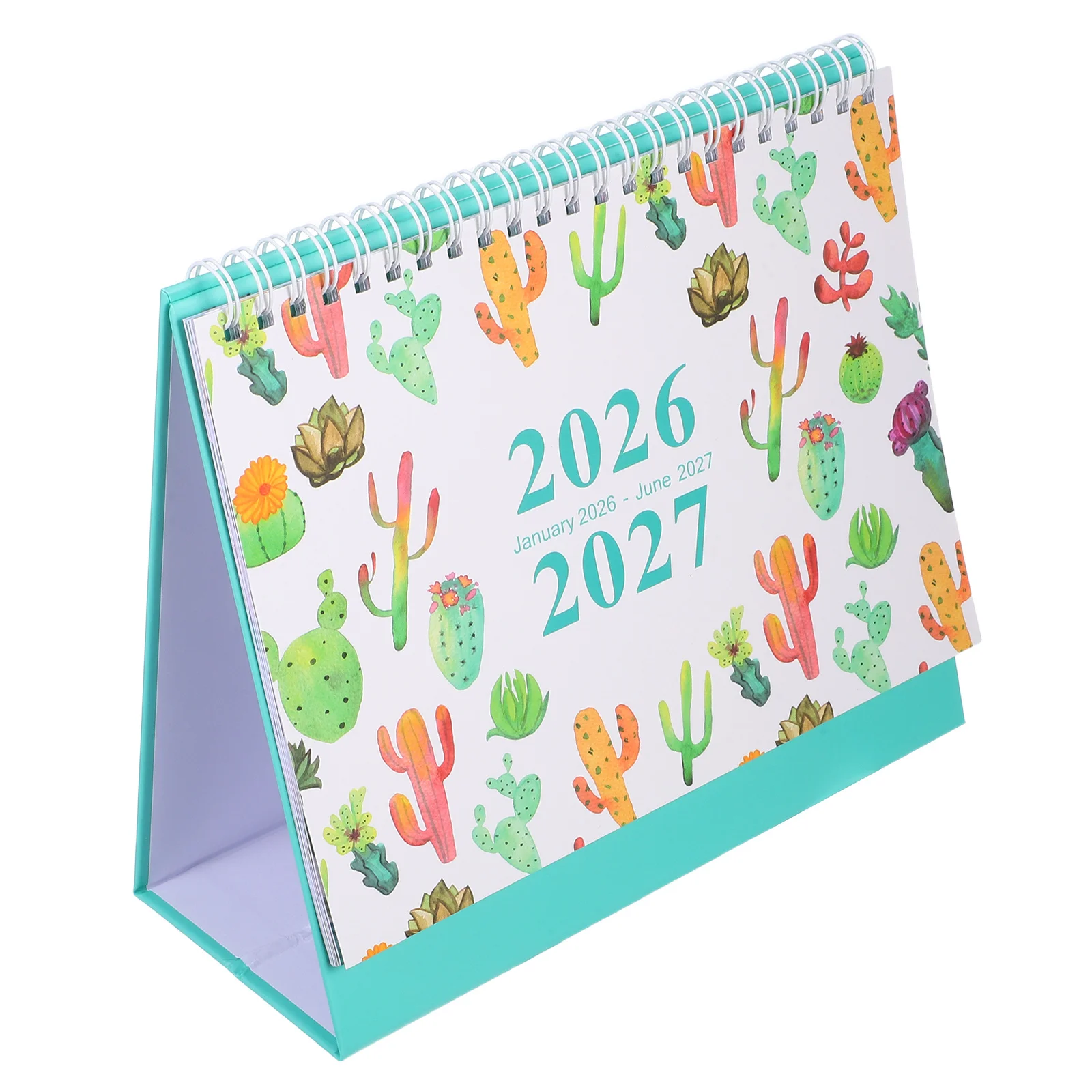 Desk Calendar Jan 2026 to Jun 2027 Standing Desktop Calendar Twin-Wire Binding Monthly Weekly Planner Compact Desk Decor Office