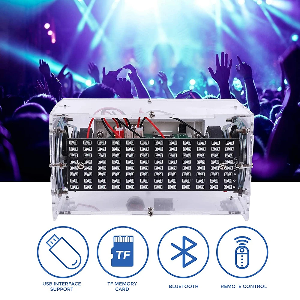 Bluetooth Speaker Kit DIY Soldering Project Spectrum USB Mini Electronic Sound Amplifier Home Stereo Speaker for Leaning Home