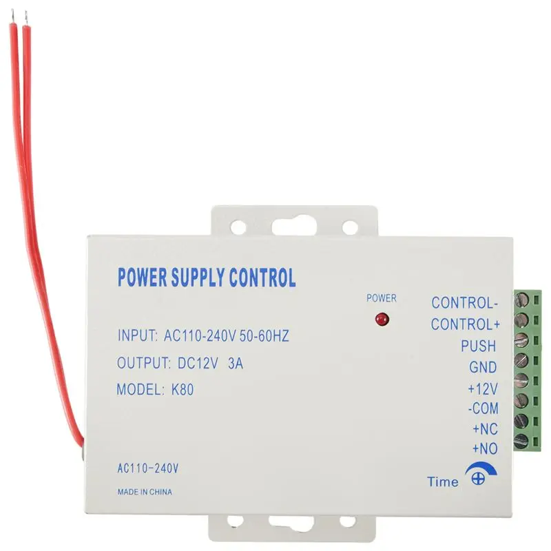 ABZZ-K80 Door Access System Electric Power Supply Control DC 12V 3A Miniature Power/Electric Lock Power/Access Control System