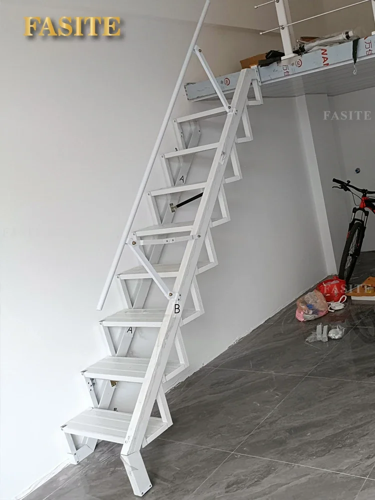 

Staircase against the wall folding steps alloy outdoor outdoor folding ladder home pavilion stairs