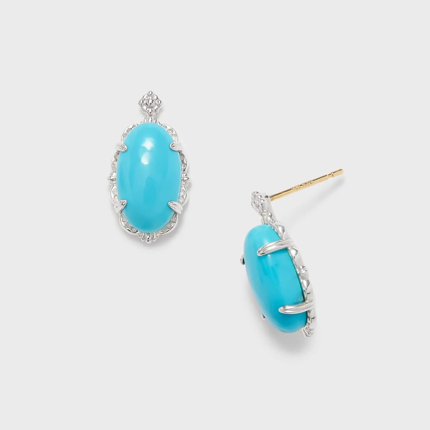 new vintage S925 silver artificial turquoise earrings
