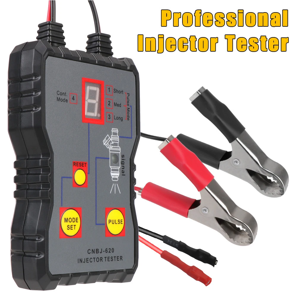 MZ620 Fuel Injector Tester with 4 Modes for Fuel System Scan and Injector Assessment on Cars and Motorcycles Using 12V Power