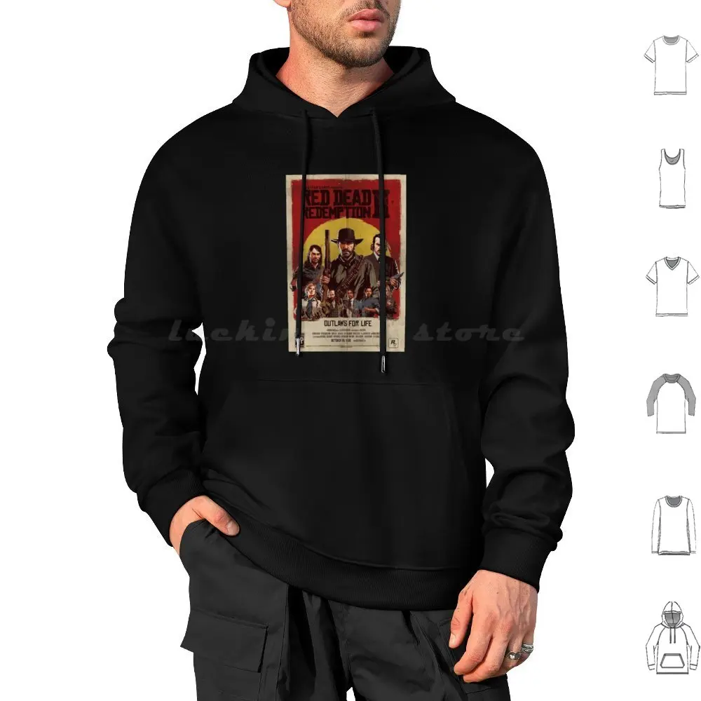 Outaws For Life Hoodie cotton Long Sleeve Redemption Popular Redemption Game Dead Rdr2 Rdr Redemption 1 Redemption 2