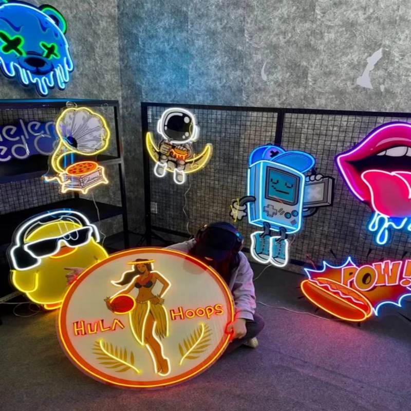 

Custom Store Business logo Led Neon Sign Printed Color Light up Sign Light Signboard Neon Light Sign for Indoor Decoration