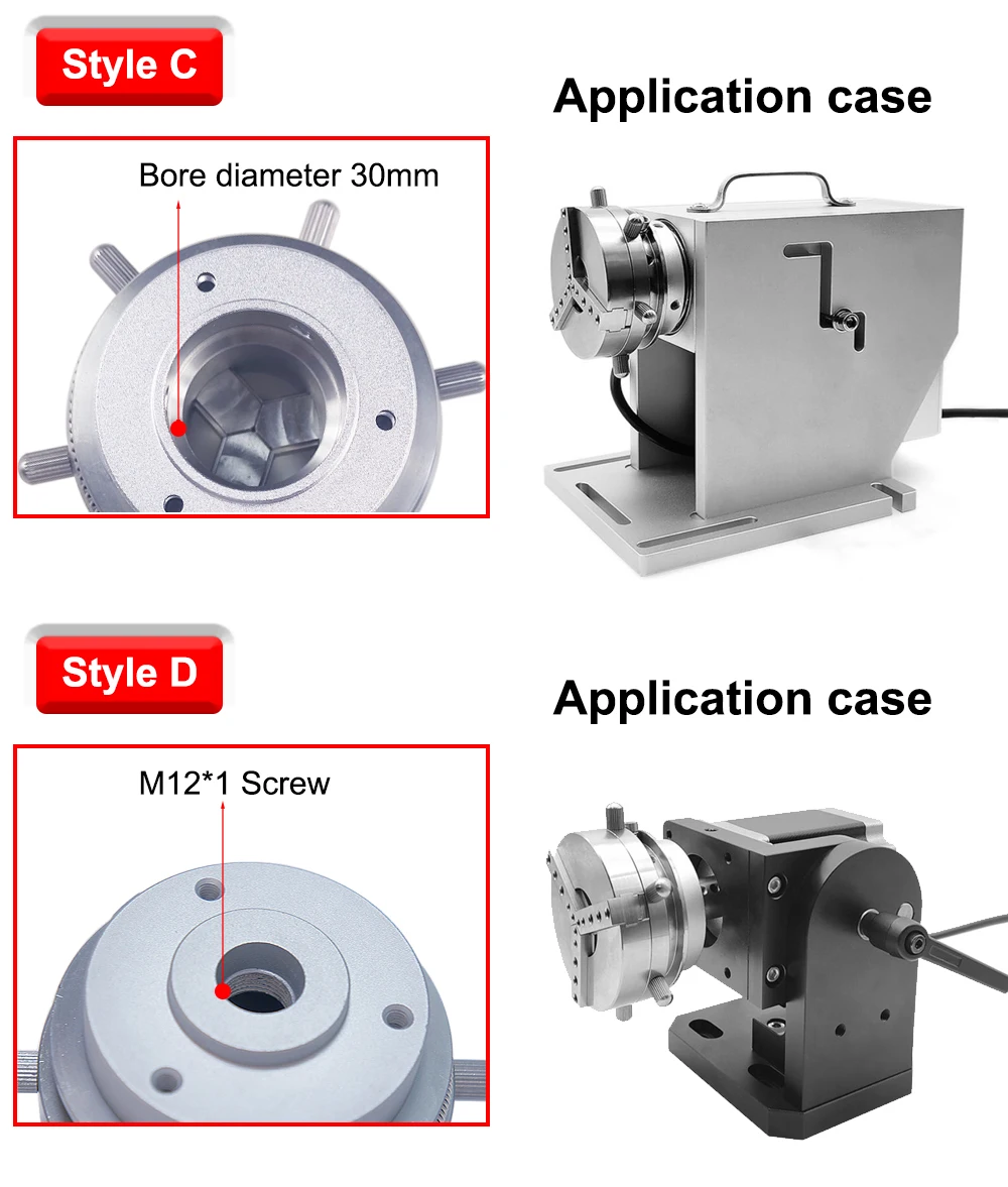 Hunst d69 auto lock rotations aufsatz cnc router laser beschriftung maschine drehachse futter für ring armband schmuck gravur. – Detail 6