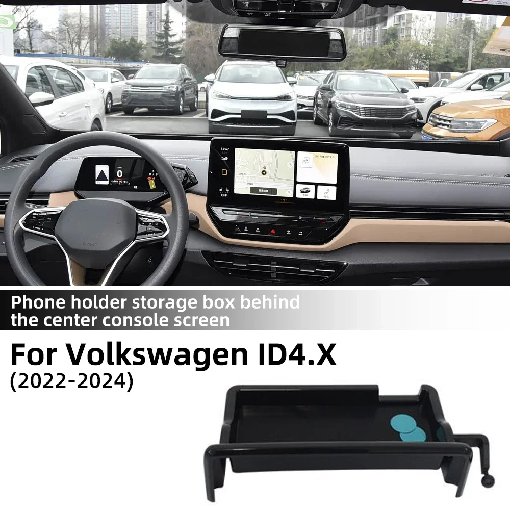 For VW Volkswagen ID.4 ID4 CROZZ 2022 2023 2024 2025 Dashboard Storage Box Center Console Hidden Tray Behind Screen Accessories