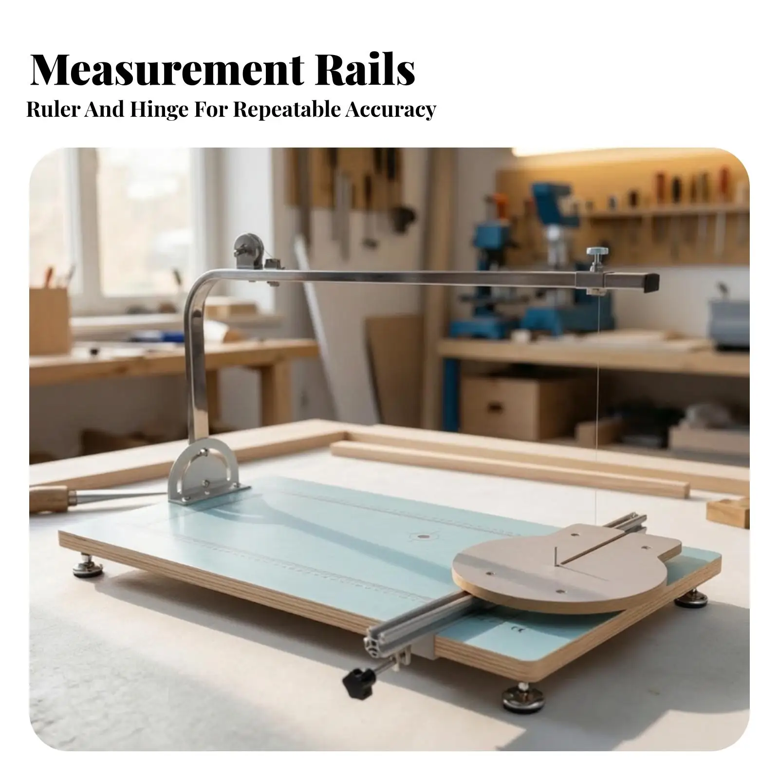 Hot-Wire Foam Cutter with Guide Rail | Printed Measurement Markings, Precision, Electric Foam Cutter with Adjustable Arm, for