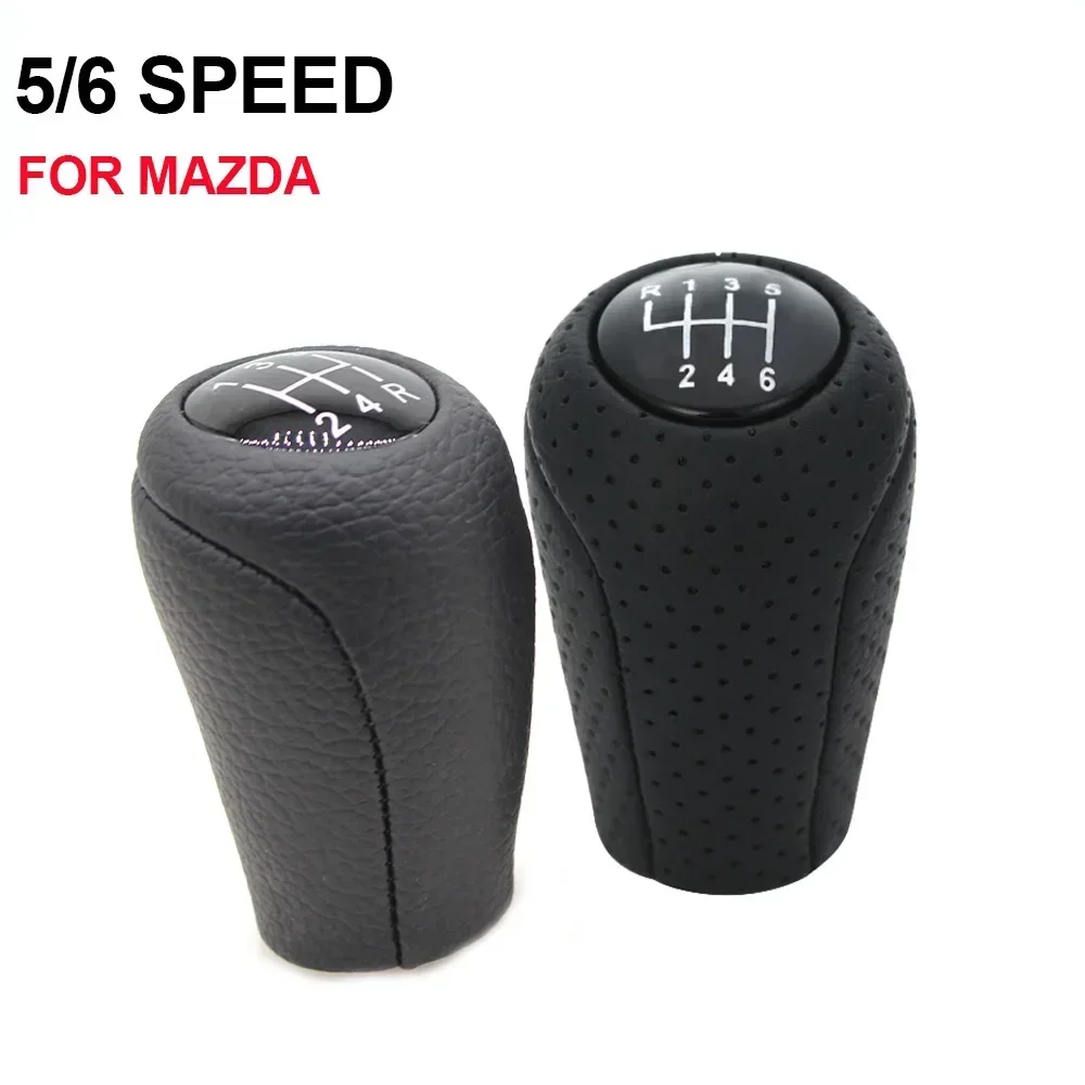 الجلود 5/6-Speed والعتاد التحول المقبض لمازدا 3 BK BL 5 CR CW 6 II GH CX-7 ER MX-5 NC III 23 MT الجلود شيفتر رافعة الذراع كرة الرأس