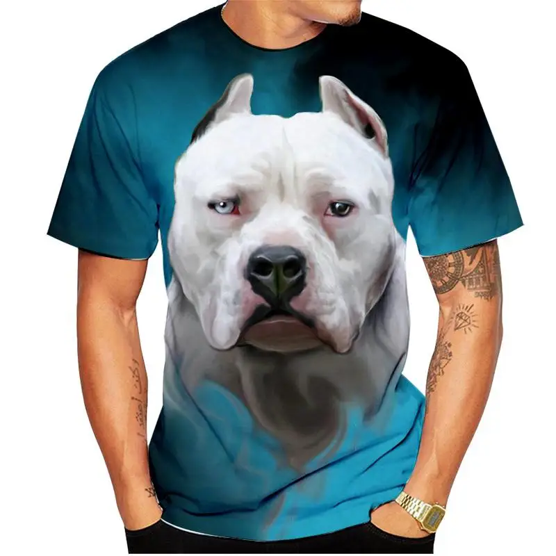 Novelty Men\'s Women\'s Kids T-shirts Fashion Bull Terrier 3d Printing Trendy Dog Patterns Fun Sports Breathable Lightweight Tops